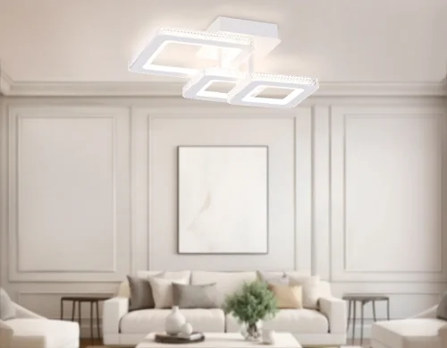 Люстра потолочная LED с пультом FA8877 Ambrella light белая на 1 лампа, основание белое в стиле современный хай-тек с пультом фото 8