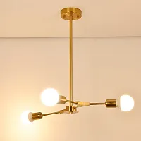 Люстра на штанге LATE D55 Gold 193585-26 ImperiumLoft без плафона на 3 лампы, основание латунь в стиле современный 