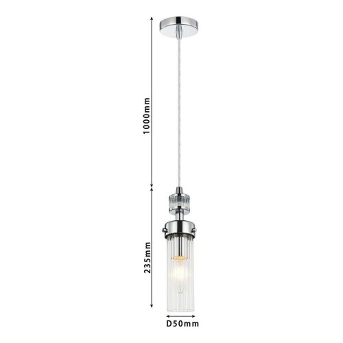 Светильник подвесной Aesthetic 2819-1P Favourite прозрачный 1 лампа, основание хром в стиле классический  фото 2