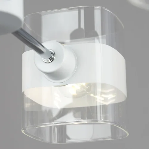 Люстра потолочная Бертон CL140160 Citilux белая прозрачная на 6 ламп, основание белое в стиле современный  фото 8