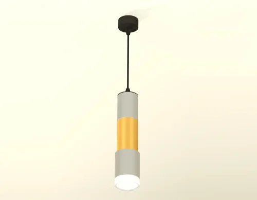Светильник подвесной XP7423042 Ambrella light серый золотой 1 лампа, основание серое в стиле хай-тек современный трубочки фото 3