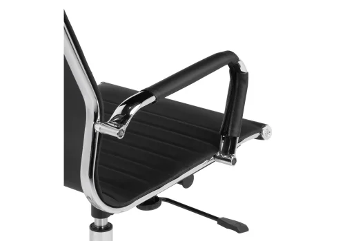Компьютерное кресло Reus black / chrome 15211 Woodville, чёрный/экокожа, ножки/металл/хром, размеры - *1140***620*650 фото 8