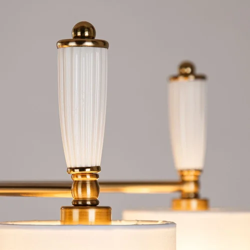 Люстра потолочная Waverley A4102PL-5PB Arte Lamp белая на 5 ламп, основание медь в стиле современный фото 4 Люстра потолочная Waverley A4102PL-5PB Arte Lamp белая на 5 ламп, основание медь в стиле современный фото 4