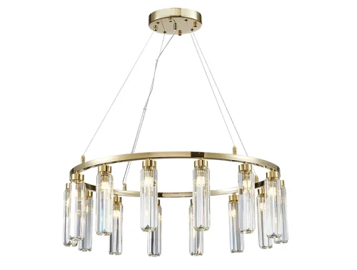 Люстра подвесная 4528+6/S gold Newport прозрачная на 14 ламп, основание золотое в стиле американский современный классический 