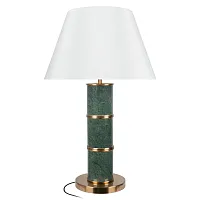 Настольная лампа Malachite 10447T LOFT IT белая на 1 лампу, основание зелёное мрамор металл в стиле современный кантри 