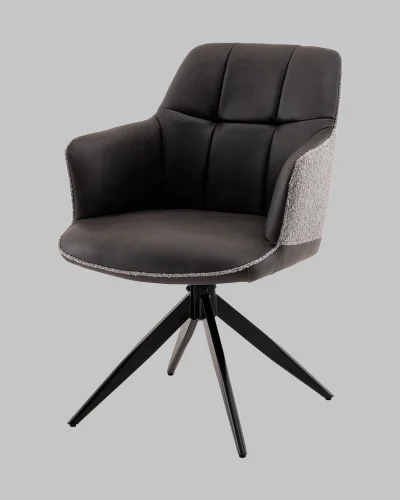 Стул обеденный Naya,  серый, экокожа, букле УТ000040789 Stool Group, серый/букле, ножки/металл/чёрный, размеры - *870**** фото 3
