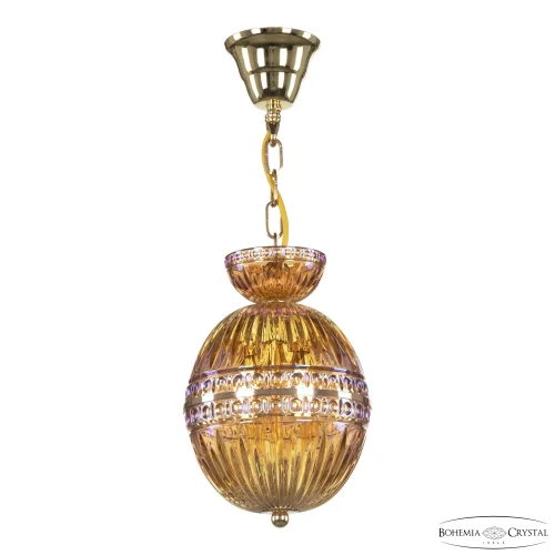 Светильник подвесной 5480/18 G Shampan/M-1G Bohemia Ivele Crystal янтарный 3 лампы, основание золотое в стиле классический  фото 2