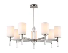 Люстра на штанге LH56253 Ambrella light белая на 7 ламп, основание никель в стиле классический 