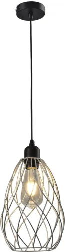 Светильник подвесной лофт Martha TL1191H-01SL Toplight серебряный 1 лампа, основание чёрное в стиле лофт современный 