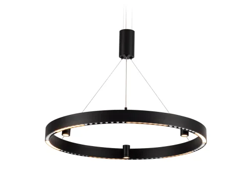 Светильник подвесной LED FL5845 Ambrella light чёрный 1 лампа, основание чёрное в стиле современный хай-тек кольца фото 2
