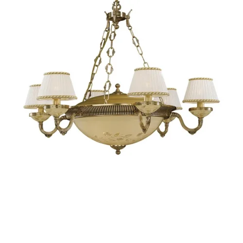 Люстра подвесная  L 6522/6+4 Reccagni Angelo жёлтая белая на 10 ламп, основание золотое в стиле классический  фото 2