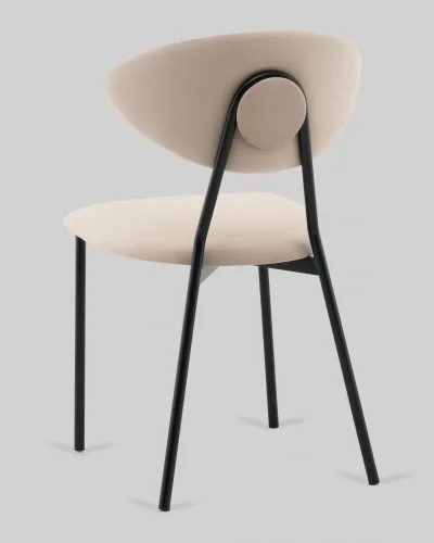Стул обеденный Квинси велюр кремовый УТ000041639 Stool Group, бежевый/велюр, ножки/металл/чёрный, размеры - ***** фото 5