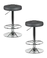 Табурет барный набор 2 шт. SET-2 5008-LM BRUNO, цвет сиденья серый, цвет основания хром Dobrin, /экокожа, ножки/металл/хром, размеры - 610*830***360*360 Табурет барный набор 2 шт. SET-2 5008-LM BRUNO, цвет сиденья серый, цвет основания хром Dobrin, /экокожа, ножки/металл/хром, размеры - 610*830***360*360