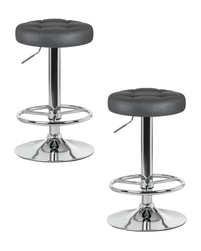 Табурет барный набор 2 шт. SET-2 5008-LM BRUNO, цвет сиденья серый, цвет основания хром Dobrin, /экокожа, ножки/металл/хром, размеры - 610*830***360*360 Табурет барный набор 2 шт. SET-2 5008-LM BRUNO, цвет сиденья серый, цвет основания хром Dobrin, /экокожа, ножки/металл/хром, размеры - 610*830***360*360