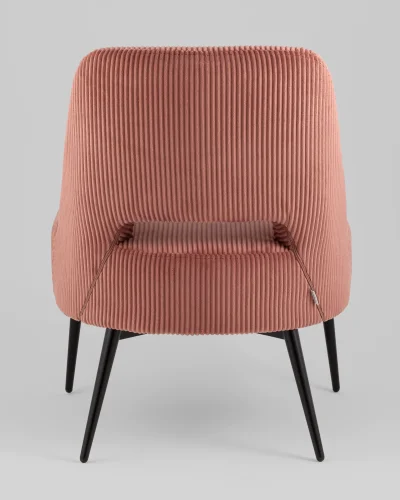 Кресло лаунж Бостон велюр рельефный коралловый УТ000039983 Stool Group, розовый/велюр, ножки/металл/чёрный, размеры - **600**730*мм фото 3