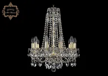 Люстра подвесная хрустальная 11.21.10.165.h-62.Gd.Sp Bohemia Art Classic прозрачная на 10 ламп, основание золотое в стиле классический 