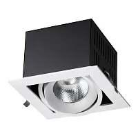 Светильник карданный LED Gesso 358440 Novotech белый 1 лампа, основание чёрное в стиле хай-тек современный 