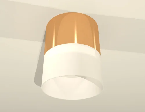 Светильник накладной XS8121011 Ambrella light белый 1 лампа, основание золотое в стиле хай-тек круглый фото 2