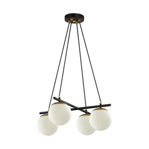 Люстра подвесная Moderni 5212/4 Lumion белая на 4 лампы, основание чёрное в стиле современный шар