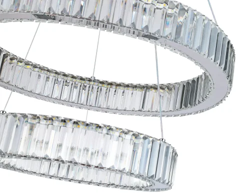 Люстра подвесная LED TR5001 Ambrella light прозрачная на 1 лампа, основание хром в стиле классический современный кольца фото 7