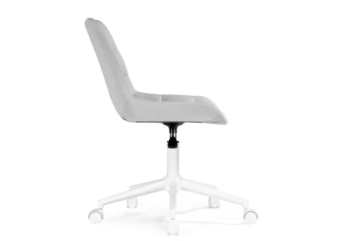 Компьютерное кресло Честер светло-серый велюр velutto 52 / белый 533177 Woodville, серый/велюр, ножки/металл/белый, размеры - *940***500*600 фото 4