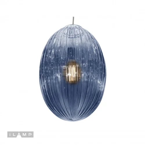 Светильник подвесной Jazz AP9003-1A BU iLamp голубой 1 лампа, основание хром в стиле современный  фото 3