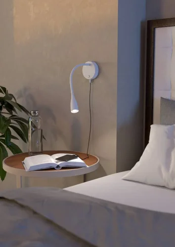 Бра с выключателем LED Olivandino 901782 Eglo белый на 1 лампу, основание белое в стиле современный гибкая ножка для чтения фото 3 Бра с выключателем LED Olivandino 901782 Eglo белый на 1 лампу, основание белое в стиле современный гибкая ножка для чтения фото 3
