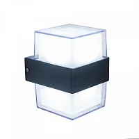 Настенный светильник LED CLU0009K Citilux уличный IP54 чёрный 2 лампы, плафон белый прозрачный в стиле современный LED