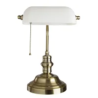 Настольная лампа Banker A2493LT-1AB Arte Lamp белая 1 лампа, основание бронзовое металл в стиле классический 