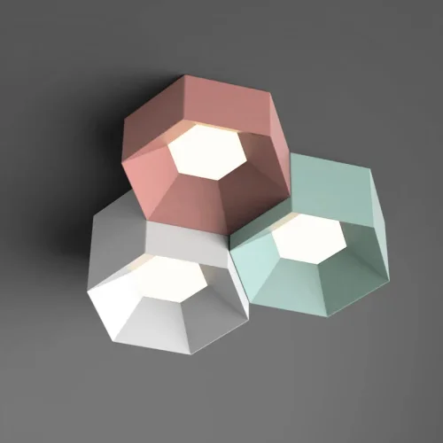 Светильник потолочный HEXAGON A 101669-26 ImperiumLoft зелёный на 3 лампы, основание зелёное в стиле современный фото 24
