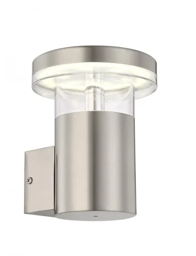 Настенный светильник LED SERGIO 34145 Globo уличный IP44 матовый никель 1 лампа, плафон матовый никель в стиле современный LED