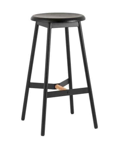 Стул барный Knobb, черный УТ000036008 Stool Group, чёрный/мдф, ножки/массив бука дерево/чёрный, размеры - ****410*360 фото 6