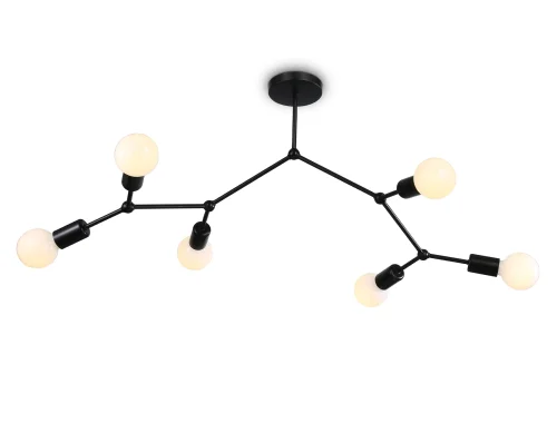 Светильник потолочный TR8036 Ambrella light без плафона 6 ламп, основание чёрное в стиле лофт 