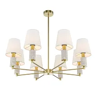 Люстра на штанге Lira MOD483PL-08BS Maytoni белая на 8 ламп, основание латунь в стиле современный 