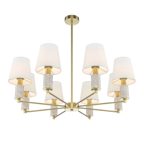 Люстра на штанге Lira MOD483PL-08BS Maytoni белая на 8 ламп, основание латунь в стиле современный 