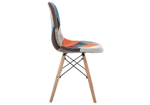Деревянный стул Multicolor 11729 Woodville, разноцветный/ткань, ножки/массив бука дерево/натуральный, размеры - ****470*500 фото 3