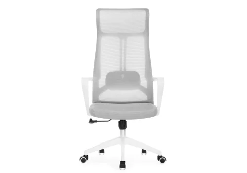 Компьютерное кресло Tilda light gray / white 15628 Woodville, серый/сетка, ножки/пластик/белый, размеры - *1250***650*600 фото 2