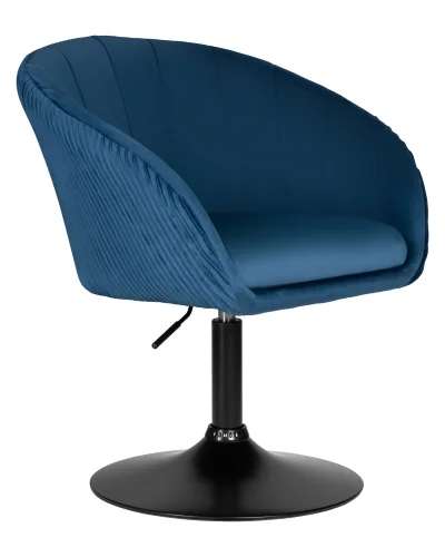 Кресло дизайнерское  8600_BlackBase-LM EDISON BLACK, цвет сиденья синий велюр (1922-20), цвет основания черный Dobrin, синий/велюр, ножки/металл/чёрный, размеры - 750*900***600*570 фото 2