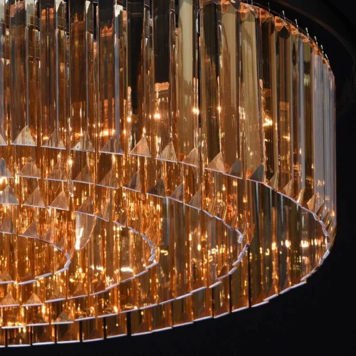 Люстра подвесная хрустальная Гослар 498015010 MW-Light прозрачная янтарная на 10 ламп, основание чёрное в стиле современный  фото 8