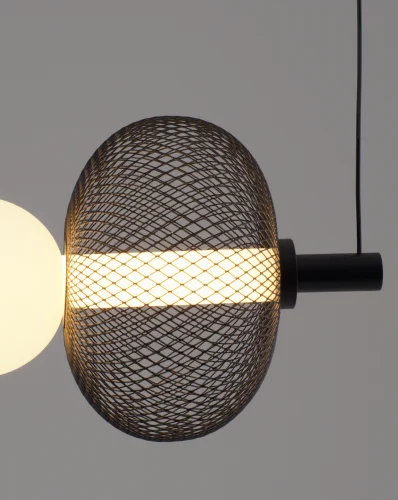 Светильник подвесной LED Lattice V11253-PL Moderli белый чёрный на 1 лампу, основание чёрное в стиле современный линейный фото 5