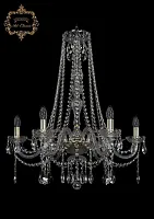Люстра подвесная хрустальная 11.12.6.240.h-78.Gd.Sp Bohemia Art Classic прозрачная на 6 ламп, основание золотое в стиле классика 