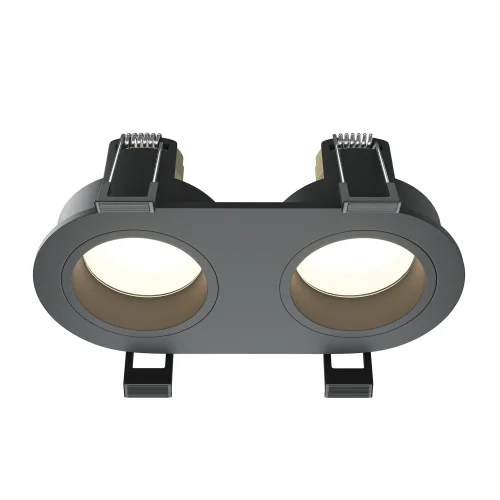 Светильник точечный Share DL126-02-GU10-B Maytoni чёрный на 2 лампы, основание чёрное в стиле современный овальный