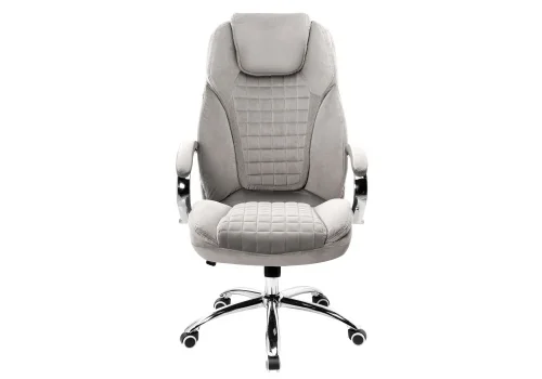Компьютерное кресло Herd light grey 11903 Woodville, серый/велюр, ножки/металл/хром, размеры - *1250***680*730 фото 2