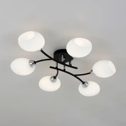 Люстра потолочная Флорида CL148165 Citilux белая на 6 ламп, основание чёрное в стиле современный  фото 7