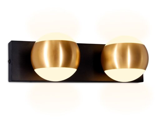 Бра Wallers FW575 Ambrella light золотой белый на 2 лампы, основание чёрное в стиле современный хай-тек 