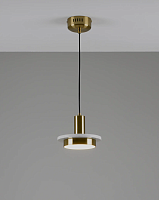 Светильник подвесной LED Solumn V5050-1PL Moderli золотой на 1 лампу, основание золотое в стиле современный  Светильник подвесной LED Solumn V5050-1PL Moderli золотой на 1 лампу, основание золотое в стиле современный