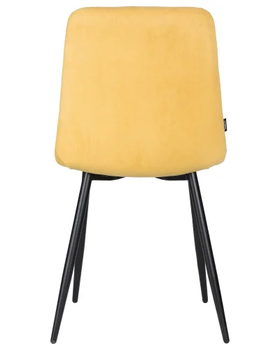 Стул обеденный  006 DOBRIN CHILLY ROMBO, цвет сиденья горчичный Simple 15, цвет основания черный Dobrin, жёлтый песочный/велюр, ножки/металл/чёрный, размеры - ****460*550 фото 5