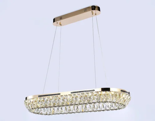 Люстра подвесная LED TR5025 Ambrella light прозрачная на 1 лампа, основание золотое в стиле современный классический  фото 6