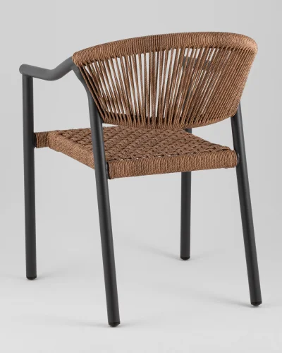 Стул Syna, светло-коричневый, серые ножки УТ000039927 Stool Group, коричневый/ротанг, ножки/металл/серый, размеры - *780**** фото 5