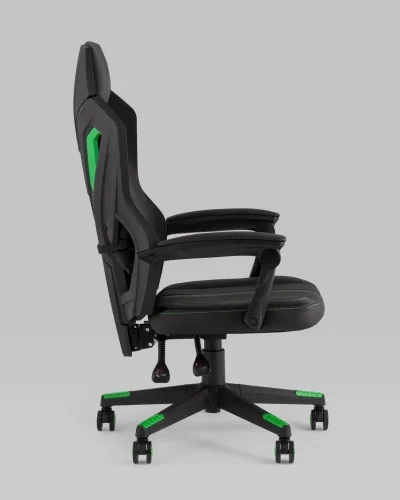 Кресло спортивное TopChairs Айронхайд, зеленый УТ000036995 Stool Group, чёрный/экокожа, ножки/пластик/чёрный, размеры - 430*1280***700*630 фото 5